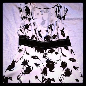 Empire waist blouse with black flower print
